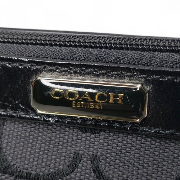 Coach Clutch Signature Embroidered Canvas Mini Wristlet Clutch Bag - Picture 4 of 8